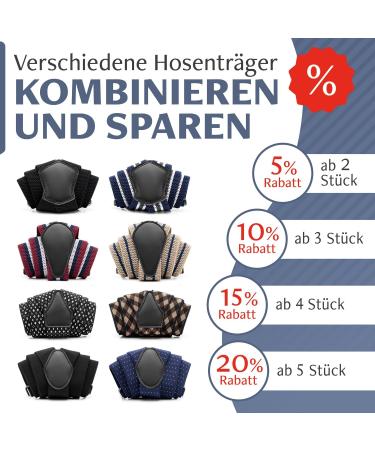 Buy Sencillo Men's Y-Shape Dark Blue Suspenders with Strong Clips | Durable & Stylish International Shipping - Buy Online on SooperMarket.com