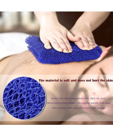 CUHZA 2 bath mesh 2 foam nets exfoliating washcloth shower sponge body exfoliating sponge removes dirt and oil from the skin smoother skin (blue brown) - Buy Online on SooperMarket.com