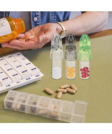 PACKOVE 4pcs Pills Organizer Glass Pills Bottles Travel Outdoor Pills Bottles Portable Pills Cases for Outdoor Camping Travel Assorted Color 2 7.00X2.00X1.50CM - Buy Online on SooperMarket.com