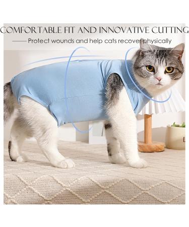 Cat Recovery Suit Cat Professional Recovery Suit for Abdominal Wounds or Skin Diseases After Surgery E-Collar Alternative for Cats Anti Licking Pajama Suit Kittesn Surgery Recovery Suit(Blue L Size) - Buy Online on SooperMarket.com