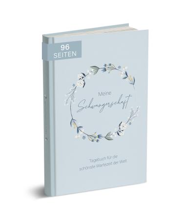 Mintkind pregnancy diary "My pregnancy" A5 Flowers Blue I Hardcover Diary to enter i gift for pregnant and expectant mothers |Pregnancy photo album baby album without stickers set blue