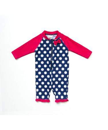 Bonverano Baby Girls UPF 50+ UV Protection One Pieces Sunsuit with Sun Cap(Rose Red 9-12Months) 9 Months Rose Red