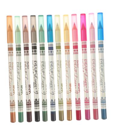 WOFASHPURET 12 Pcs Eyeliner Pencil Eye Shadow Pencil Crayon Brown Eye Shadow Eyeshadow Pencil Glue Pen Highlight