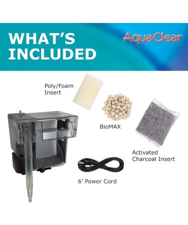 AquaClear Power Filter 20 - Efficient Clip-on Aquarium Filter for 18L to 76L Tanks (6W) | International Shipping Available - Buy Online on SooperMarket.com