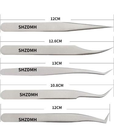 Lash Extension Tweezers Set - Curved & Straight Pointed Applicator Tool for Eyelash Extensions - Buy Online on SooperMarket.com