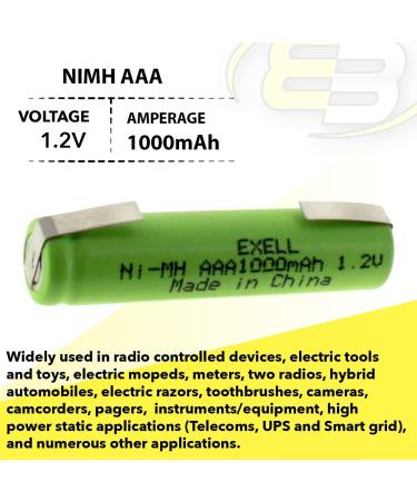 Buy 3-Pack Exell 1.2V AAA Nickel-Metal Hydride Rechargeable Batteries | 1000 mAh - Perfect for Radios & RC Devices - Buy Online on SooperMarket.com