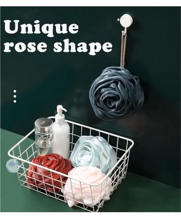 Exfoliating Bath Shower Sponge - Rose Shape Mesh Loofah Balls for Deep Cleansing & Soft Body Scrubbing - Buy Online on SooperMarket.com