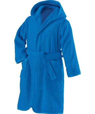 Erwin M ller Children's Bathrobe with hood Uni Frottier blue size 98/104 - soft fluffy strong strong with a binding belt and bags 100% cotton (other colors sizes) bathrobe 98/104 blue