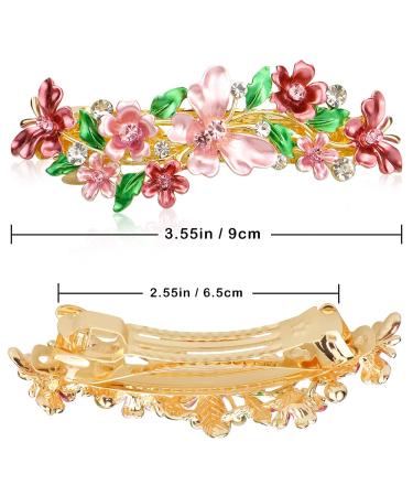 NAIHOD Vintage French Hair Barrettes - Luxurious Flower Leaf Butterfly Hair Clips - 3Pcs Bridal Hair Pins for Women & Girls - Wedding Party Jewelry - Buy Online on SooperMarket.com