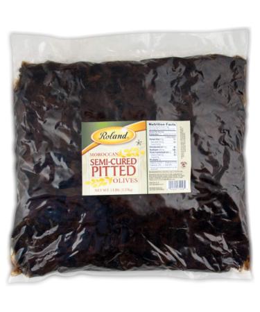 Roland Foods Oil Cured Black Olives Pitted Whole Olives Specialty Imported Food 5-Pound Bag