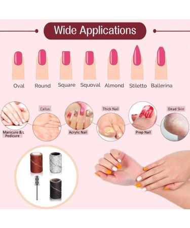 Litensh 210PCS Nail Sanding Bands for Nail Drill Manicure Set with Box Pedicure Nail Files Heads - 80/120/180 Grit Sanding Tape + 3/32 inch Nail Drill Bit - Complete 210PCS Set - Buy Online on SooperMarket.com