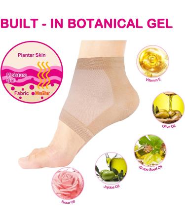 Xaena 3 Pairs of Moisturising Socks Gel Heel Socks Soft Ventilating Gel Heel Socks Open Toe Socks for Dry Hard Cracked Skin Moisturising Day Night Care Skin (Skin) - Buy Online on SooperMarket.com