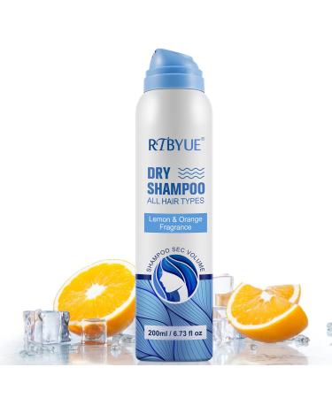 SHIFAKOU Dry Shampoo with Collagen, Waterless Dry Hair Shampoo - Cleanses and Refreshes Hair, Adds Instant Volume and Shine to Fine, Oily Hair, Sulfate Free, Cruelty Free - 6.73oz (Lemon & Orange)