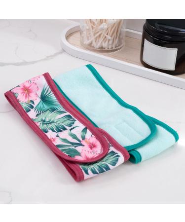 S&T INC. Teal Floral Makeup Spa Headband 2 Pack - 23.5 x 3.25 | Face and Makeup Headband for Washing Face - Buy Online on SooperMarket.com