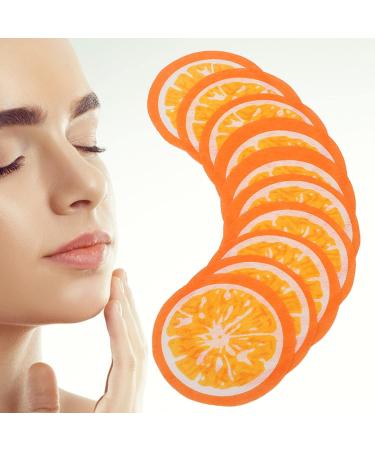 10 Pieces Orange Pattern Face Mask Paper | DIY Cotton Facial Mask Leaves for Spa Skin Care | Moist Compress - Buy Online on SooperMarket.com