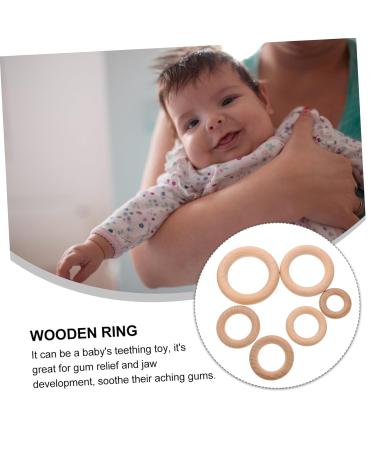 Eringogo 12 PC Wooden Rings - Natural Wood Baby Teething Accessories | Unfinished Beech Circle Rings for Infants - Buy Online on SooperMarket.com