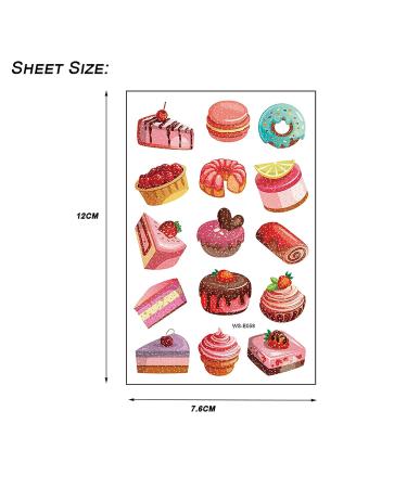 141Pcs TopFunny Glitter Temporary Tattoos for Girls - Ice Cream & Cookie Designs | Cute Waterproof Stickers for Birthday Parties - 10 Sheets - Buy Online on SooperMarket.com