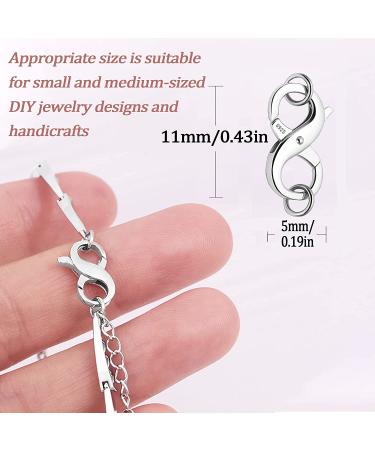 925 Sterling Silver Double Lobster Clasp Shortener Charm | Made in Italy | 11mm x 5mm | Jewelry Making Supplies - Buy Online on SooperMarket.com