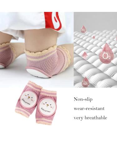 Kids Pink Cat Pattern Knee Pads - Safety Walking and Crawling Protection for Toddlers - Buy Online on SooperMarket.com