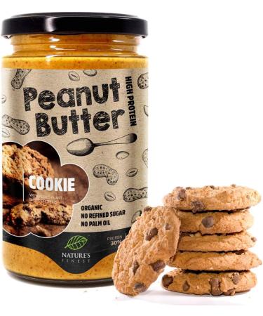 Nature's Finest 100% Organic Cookie Peanut Butter 350g | All Natural EU Origin | No Added Sugar No Palm Oil | Original Roast Crunchy | Easy to Digest | Enriched with Vegan Proteins | Paleo Keto - Buy Online on SooperMarket.com