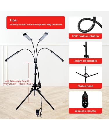 Upgrated Red Light Lamp for Body 625/660/850/940nm Infrared Light 192LEDs Near Infrared Light Device Adjustable Height&Angle with Timer 4-in-1 Chip Designed Red Light for Home/Office Use - Buy Online on SooperMarket.com