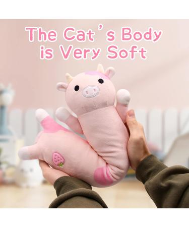 Desdfcer Long Cow Pillow - 47cm Cute Strawberry Stuffed Plushie for Kids Gifts - Home Car Decoration - Pink - Buy Online on SooperMarket.com