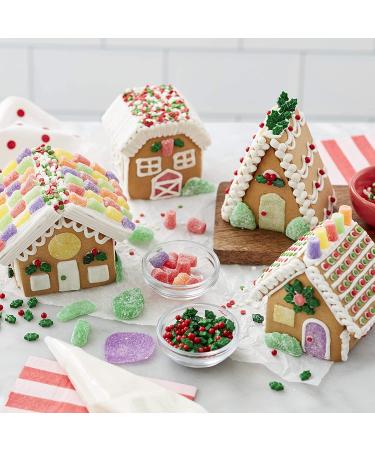 Christmas Gingerbread Mini Village Kit - Build Your Own Holiday Town with 4 House Sets, Candies, Fondant, Icing, Decorating Bags, & Stickers - Buy Online on SooperMarket.com