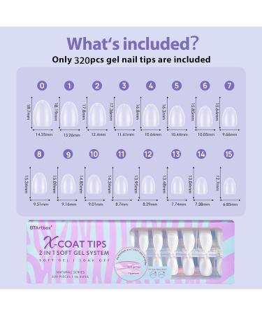Extra Short Almond Nail Tips | BTArtbox XCOATTIPS Gel Press On Nails | Natural Matte Oval Fake Nails for Acrylic Extensions - Buy Online on SooperMarket.com
