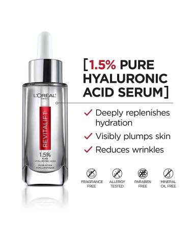L'Oreal Paris Hyaluronic Acid, Vitamin C & Retinol Serum - Anti-Aging Day Night Care - Buy Online on SooperMarket.com