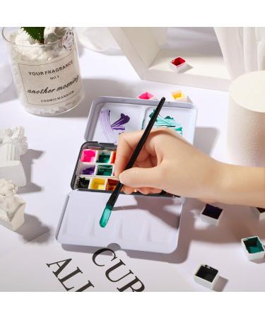 51 Piece Watercolor Paint Palette Set - Metal Tin Box with Half Pans, Lid, and Storage Bag - Travel-Friendly Watercolor Kit for Artists in Black - Buy Online on SooperMarket.com