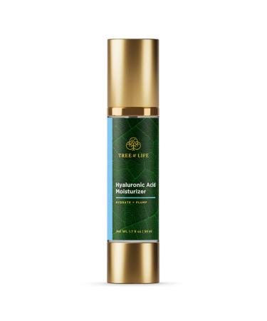 NEW LOOK | Tree of Life Hyaluronic Acid Hydrating Facial Moisturizer Cream + Smoothing Vitamin E  Aloe  Green Tea Boost  Clean Dermatologist-Tested Skin care 1.7 Fl Oz