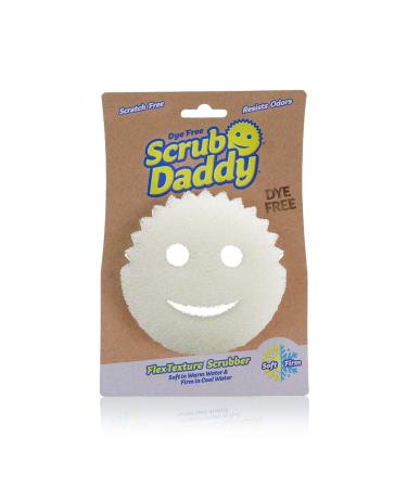 Scrub Daddy Sponge - Dye Free - Scratch-Free Scrubber for Dishes and Home, Odor Resistant, Soft in Warm Water, Firm in Cold, Deep Cleaning, Dishwasher Safe, Multi-use, Functional (1 Count (Pack of 1))