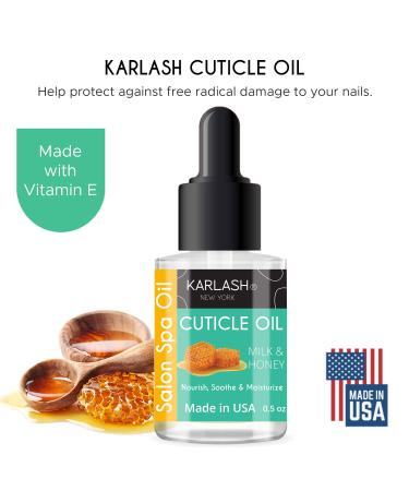 Karlash Salon Spa Brush On Cuticle Oil 0.5 oz - Milk and Honey Infused, Vitamin E Enriched for Healing and Moisturizing - Buy Online on SooperMarket.com