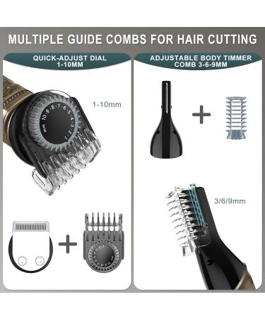 Buy Hatteker 8-in-1 Beard Trimmer Kit | Professional Hair Clipper & T-Blade Electric Razor for Men - Cordless Grooming | International Shipping Available - Buy Online on SooperMarket.com