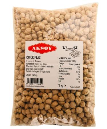 Aksoy Premium Quality Dry Chickpeas XL Size (12mm) 1KG 1.0 Kilograms