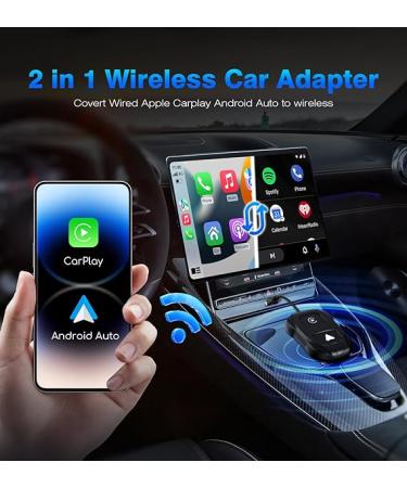 2024 Style Wireless Carplay/Android Auto Adapter | OEM Wired Conversion | USB A/C Compatible | Plug & Play Setup - Buy Online on SooperMarket.com