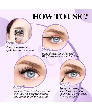 B&Qaugen 10ML Lash Sealer - Waterproof Overnight Sealant for Cluster Lashes & Eyelash Extensions | Long Lasting Black Lash Bond - Buy Online on SooperMarket.com
