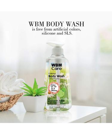 Natural Body Wash with Chamomile & Aloe - Calming Liquid Shower Gel with Himalayan Pink Salt | 17.5 Oz - Buy Online on SooperMarket.com