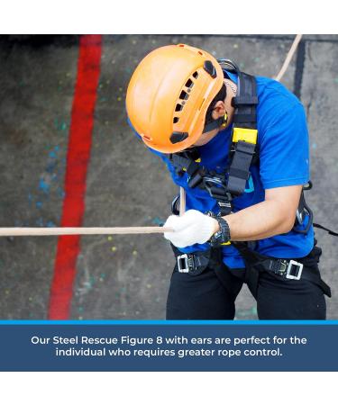 Rock-N-Rescue Steel Rescue 8 with Ears | Essential Gear for Arborists, Adventurers, and Rescuers - Buy Online on SooperMarket.com