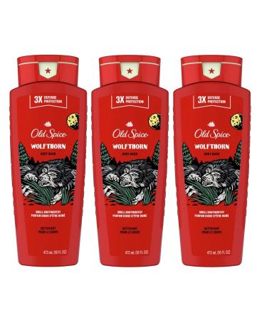 Old Spice Wild Collection Wolfthorn Scent Body Wash 16 Fl Oz (Pack of 3) Wild 16 Fl Oz (Pack of 3)