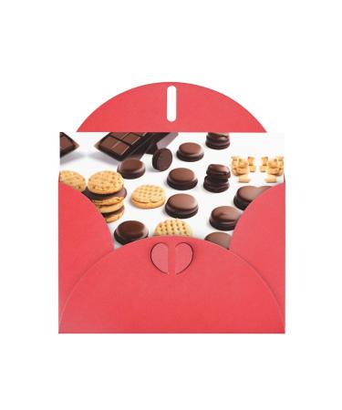 Cookies Food Chocolate Chip Biscuits Pearl Paper Greeting Card - Double-Sided Pearl Effect with Suitable for Various Occasions Cookies Food Chocolate Chip Biscuits One Size