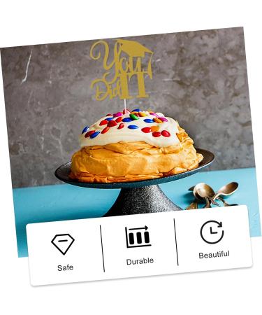 CHILDWEET 10pcs 2021 Graduation Cake Arrangement Trencher Cake Toppers 2021 Graduation Photo Booth Props Dessert Picks High Grad Paper Cups Party Cake Topper Food Insert Card Golden 13x13.5cm - Buy Online on SooperMarket.com
