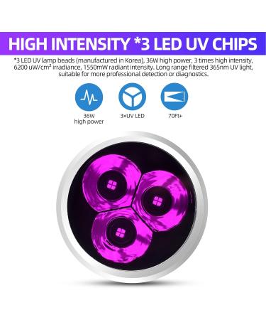 Darkbeam UV Torch 365nm Flashlight | Rechargeable Blacklight 36W LED | Portable Pet Urine Detector | Resin Curing & Leak Detection - Buy Online on SooperMarket.com