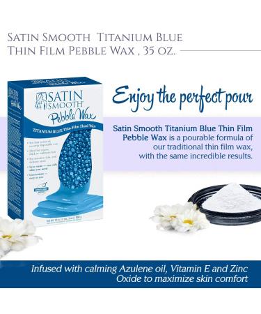 Satin Smooth Titanium Blue Pebble Wax 35 oz - Professional Grade Hair Removal Wax - Buy Online on SooperMarket.com