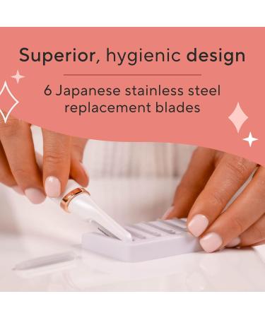 Buy Finishing Touch Flawless Dermaplane Glo - Sonic Lighted Exfoliator & Razor for Facial Hair Removal | 6 Replacement Heads | International Shipping Available - Buy Online on SooperMarket.com
