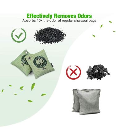 LEPO Bamboo Air Purifying Bags 8 Pack - Natural Activated Charcoal Odor Absorber for Shoes, Cars, and Home - Buy Online on SooperMarket.com