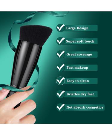 Foundation Brush Flat Top Kabuki Foundation Brush for Liquid Makeup Cream Powder Travel Size Face Foundation Blending Makeup Brushes (large) L black - Buy Online on SooperMarket.com
