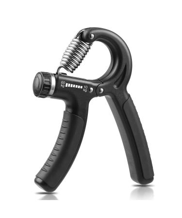 NIYIKOW Grip Strength Trainer, Hand Grip Strengthener, Adjustable Resistance 22-132Lbs (10-60kg), Non-Slip Gripper, Perfect for Musicians Athletes and Hand Rehabilitation Exercising Black-1Pack