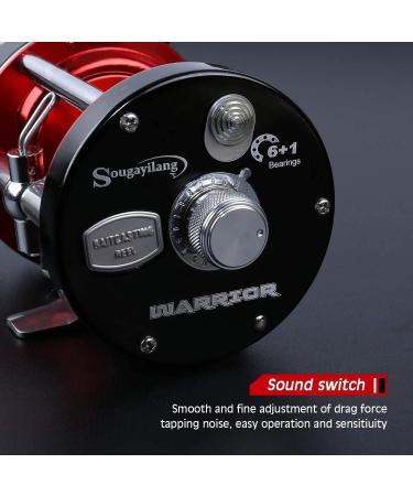 Sougayilang Fishing Reels Round Baitcasting Reel - Conventional Reel - Reinforced Metal Body and Supreme Star Drag Right Hand-Red-Black Warrior6000 - Buy Online on SooperMarket.com