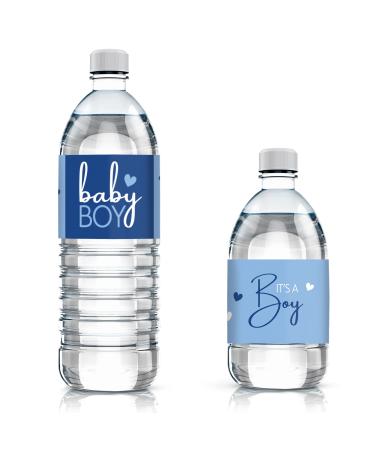 Blue It s a Boy Baby Shower Water Bottle Labels - Baby Boy - 24 Stickers